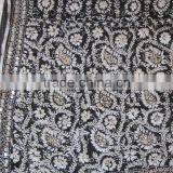 Black White PHULKARI GEORGETTE DUPATTA SHAWL, Hand Embroidery Dupatta thumbnail-2