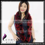 CX-S-125H Infinity Real Rex Rabbit Fur Scarf Snood White Winter Fashion Scarf thumbnail-3