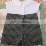 Wholesale Price Kids Boutique Romper Gingham Cotton Baby Pom Pom Romper thumbnail-2