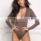 MGOO 2017 New Arrival T-strap Plunge Bodysuits Custom Long Sleeves Tops Polyester Spandex Women Blouses thumbnail-6