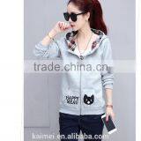 2017 Wholesale Beautiful Design Amazing Quality Eco-friendly Breathable Anti-wrinkle Cute Zipper Hoodie Made in China 100%cotton thumbnail-2