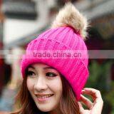 2014 New Women's Knit Cap Beanie Hat With Fur Korean Style Knitted Hat SV007977 thumbnail-6