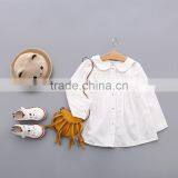 S33444W Casual New Baby Girls Blouse Cute White Vivi Collar Shirt Long Sleeve Blouse thumbnail-1