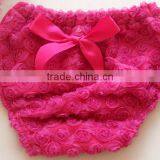 Hot Pink Cotton Hot Pink Chiffon Ruffle Baby Diaper Cover/infant Rosette Diaper Cover thumbnail-1