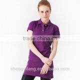 Womens Longline Extended Short Sleeve Cotton Polo Shirt Design thumbnail-5