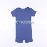 Hot Sale Wholesale Short Sleeve 100% Cotton Baby Jumpsuit Solid Color Baby Rompers Infant Clothes thumbnail-3