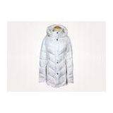 Windproof White Womens Long Down Coat , Size 36 / 38 / 40 / 42 / 44 thumbnail-1