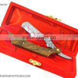 Hand Engraved/stainless Steel Razor With Wood Handle