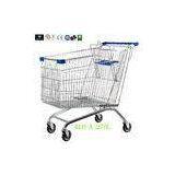 European Supermarket Purchase Shopping Carts For Seniors 270L / Metal Shopping Trolleys