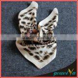 High Quality Square Chiffon Silk Leopard Print Scarf thumbnail-1