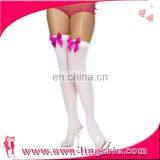 Pink Bow Knot Snow White Cotton School Girl Stocking thumbnail-1