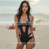 Alibaba China Wholesale One Piece Black hollow out Bikini Fashion sexy girl bikini picture