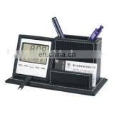 Multifunction Leather Pen Holder With Digital Calendar thumbnail-1