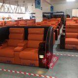 Custom Genuine Leather Power Recliner Love Seat With Tray Table for Cinema Hall thumbnail-4