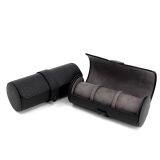 Handmade Leather Watch Roll Box for Holding Watches and Bracelet Travel Cylinder Case With Embossed Logo thumbnail-2