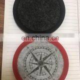 Black Promotional Gift 10cm Round Silicone Drink Coasters With Absorbent Soft Felt Insert thumbnail-2