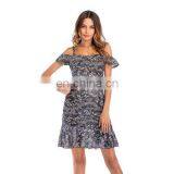 Plus Size Lotus Leaf Floral Dress Chiffon Suspenders Summer French European and American V-neck 2020 Factory Direct Sales thumbnail-6