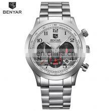 Benyar BY-5107M First Class Quality Luxury Stainless Steel Material Auto Date Chronograph Business Style Watch For Man