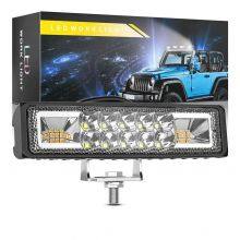6inch 48W Strobe Flash LED Work Light Bar Combo Beam White Yellow Dual Color Car Led Work Lamp thumbnail-5