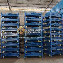 Jinchuan Non-standard Steel Folding Stacking Cage Cart, One-key Folding, Space-saving, Transparent and Visible, Efficient Management thumbnail-4