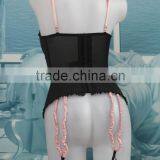 Wholesale Women Shapewear, Black Lace Pink Bow Sexy Corset thumbnail-4