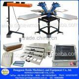 Floor Type Double Rotary Manual 4-4 Screen Printing Press With Some Printing Supplies Kit