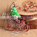 Inlaid Diamond Car Key Chain Christmas Gift Santa Claus Boots Shoes Keychain thumbnail-5