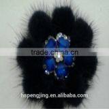 Real Mink Fur Flower 9cm thumbnail-1