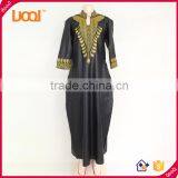 African Fashion Design Handmade Cotton Embroidery Traditional Maxi Dresses thumbnail-1