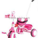 pink foldable child tricycle with toy 13817A