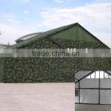 military tent with two small house