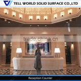 Popular artificial marble hotel reception desk size