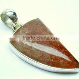 Sunstone Uneven Natural Gemstone Cabochon Pendant, 925 Solid Sterling Silver Pendant, Designer Bezel Pendant thumbnail-3
