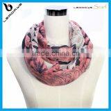 Floral Printing Cute Popular Polyester Viscose Infinity Scarf thumbnail-1