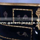 Finished Furniture - Nightstand Black With GOLD LEAF Trimming