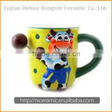 Factory direct sales cartoon animal white ceramic mug low price