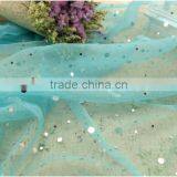 Wholesale Shiny Blue Mesh Fabric Heal Siliver Sequin for Skirt Dress