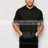 Promotion Pullovers Dark Green Men Custom High Quality Short Sleeves Slim Muscle Hoodie thumbnail-3
