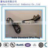 India Power Electric Plug With Power Cord IEC C13 South Africa 3 Pin Power Plug 16A 250V Electric Cord Plug