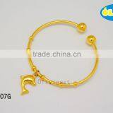 Olivia Jewelry Hot Promotion Gold Plated Design Stainless Steel Men Cuff Bracelet With Fish Pendant thumbnail-1