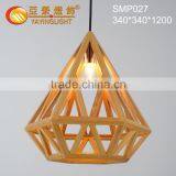 Wholesale Decorative Bird Cages Wedding,Modern Bird Cage Wood Pendant Lamp thumbnail-1
