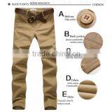 Wholeasle Cotton Twill Casual Pants Slim Fit Cotton Chino Pants for Men thumbnail-5