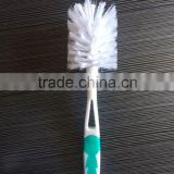PLASTIC BOTTLE CLEANING BRUSH W/RUBBER HANDLE