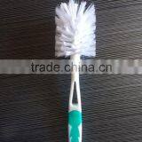 PLASTIC BOTTLE CLEANING BRUSH W/RUBBER HANDLE