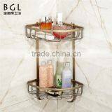 Wall Mounted Bathroom Sanitary Fittings Antique Bronze Brass Hanging Storage Basket thumbnail-2