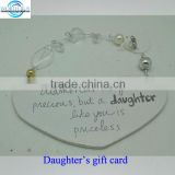 Wholesale heart shape happy birthday card for daughters w/ plastic diamonds from Shenzhen supplier