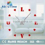DIY 3D Acrylic Mute Heart Shaped Wall Clock Acrylic Wall Clock thumbnail-1