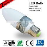 6W High Power LED Candle Bulb for Home Lighting and Decoration