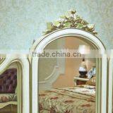 Palace Princess Desser and Stool, Wood Carved Dressing Table and Chair, European Bedroom Furniture Dresser Set (BF01-ML032) thumbnail-3