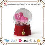 Double Heart Shape Personalized Snow Globe thumbnail-1